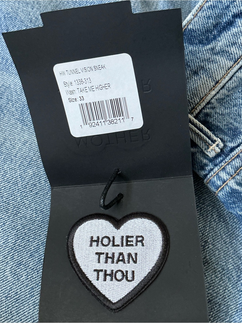 NWT MOTHER SUPERIOR Jeans High Waisted Tunnel Vision Sneak Blue Size 33 - Picture 14 of 15